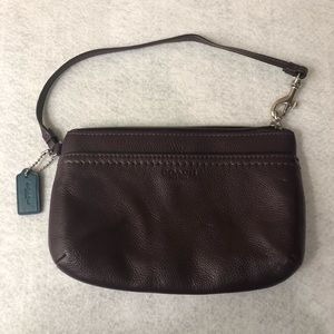 Coach Leather Wristlet Purse - Plum Purple